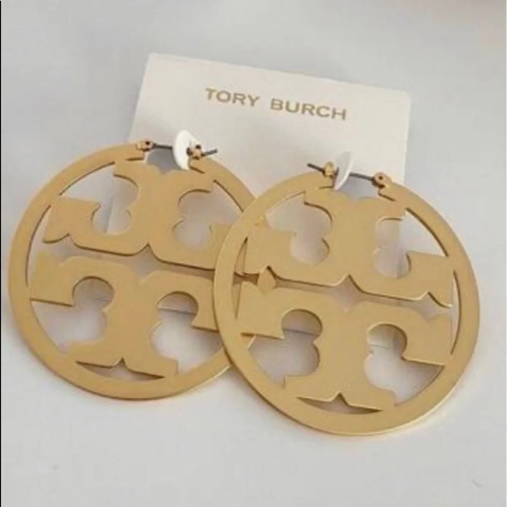 🆕 Tory Burch Authentic Miller Matte Gold Hoop Earrings
